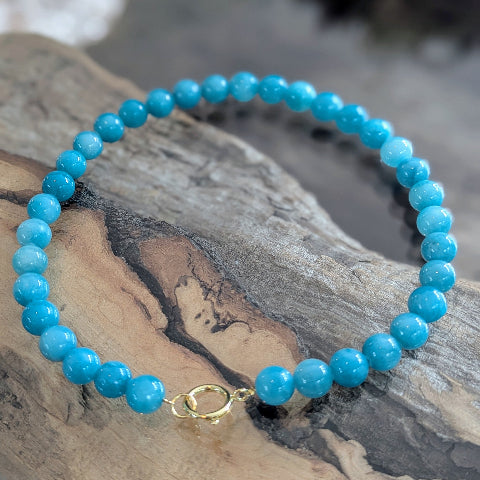 XL KRALEN KETTING BLAUW K0342