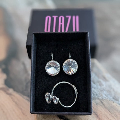 Classic Disc Earhangers - Rhodium O0835 (ALLEEN DE OORBELLEN)