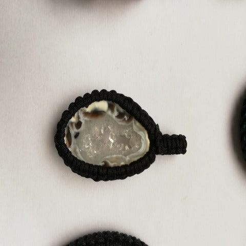 KETTING HANDGEMAAKT AGAAT MET KOORD K0078