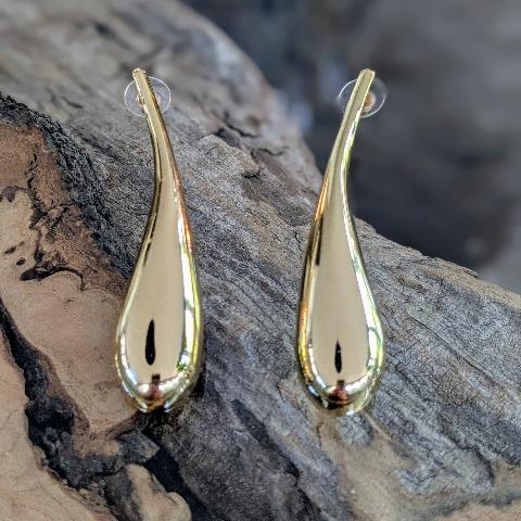 sleek drops earrings - gold  O0886