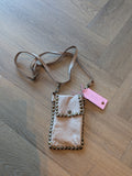 TELEFOONTAS OUD ROZE   MET STUDS   T0296