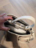 KLASSIEKE BEIGE LEREN SCHOUDERTAS T0314