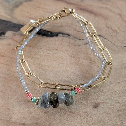 DUBBELE ARMBAND GRIJS O0635