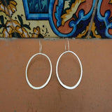pendientes de plata, zilveren ronde oorbellen O0090